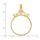 33 mm 14k Yellow Gold coin bezel for Australian $100 Koala — size reference (ruler)