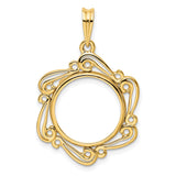 16 mm 14k Yellow Gold coin bezel for Australian $15 Nugget