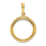 16 mm 14k Yellow Gold coin bezel for Australian $15 Nugget
