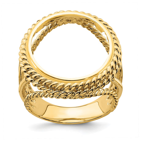 16 mm 14k Yellow Gold coin bezel ring for Australian $15 Nugget — additional image