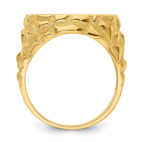 16 mm 14k Yellow Gold coin bezel ring for Australian $15 Nugget — alternate view