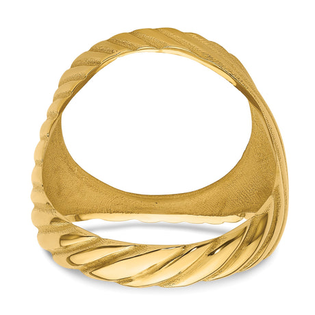 16 mm 14k Yellow Gold coin bezel ring for Australian $15 Nugget — additional image