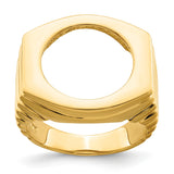 16 mm 14k Yellow Gold coin bezel ring for Australian $15 Nugget — additional image