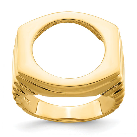 16 mm 14k Yellow Gold coin bezel ring for Australian $15 Nugget — additional image