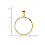 25 mm 14k Yellow Gold coin bezel for Australian $50 Nugget — size reference (ruler)