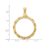 25 mm 14k Yellow Gold coin bezel for Australian $50 Nugget — size reference (ruler)