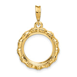 14 mm 14k Yellow Gold coin bezel for Australian $5 Kangaroo — additional image
