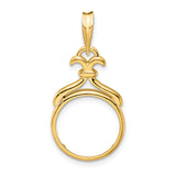 14 mm 14k Yellow Gold coin bezel for Australian $5 Kangaroo