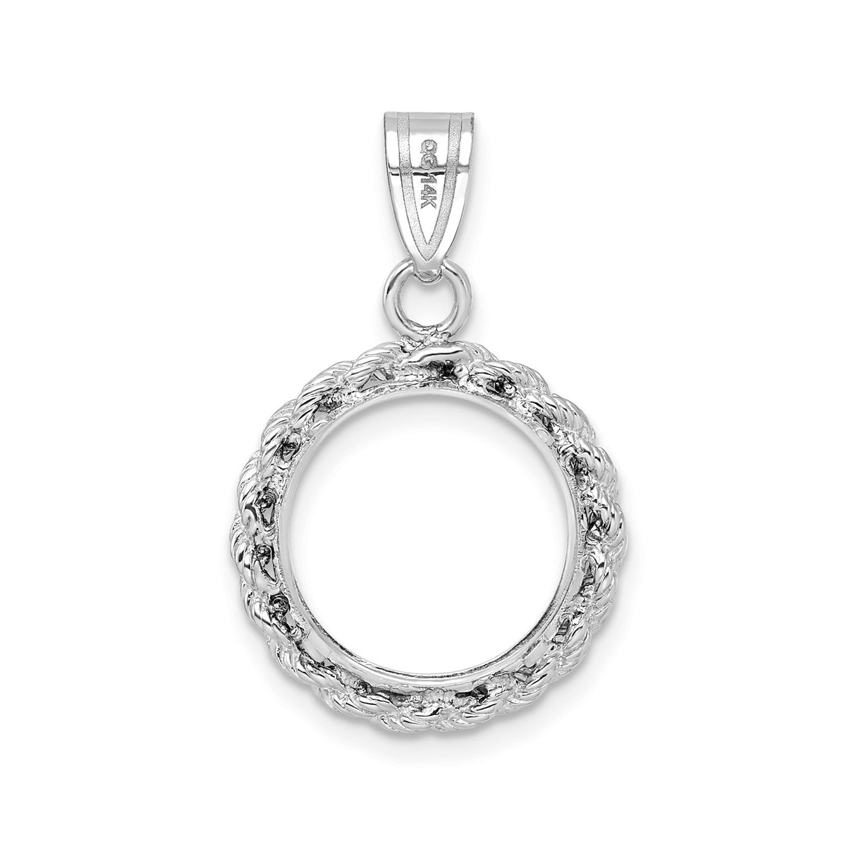 14 mm 14k White Gold coin bezel for Australian $5 Kangaroo — additional image