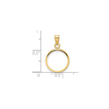 14 mm 14k Yellow Gold coin bezel for Australian $5 Kangaroo — size reference (ruler)