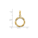 14 mm 14k Yellow Gold coin bezel for Australian $5 Kangaroo — size reference (ruler)