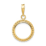 14 mm 14k Yellow Gold coin bezel for Australian $5 Kangaroo
