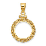 14 mm 14k Yellow Gold coin bezel for Australian $5 Kangaroo