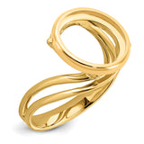 14 mm 14k Yellow Gold coin bezel ring for Australian $5 Kangaroo