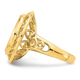 14 mm 14k Yellow Gold coin bezel ring for Australian $5 Kangaroo — additional image