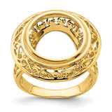 14 mm 14k Yellow Gold coin bezel ring for Australian $5 Kangaroo — additional image