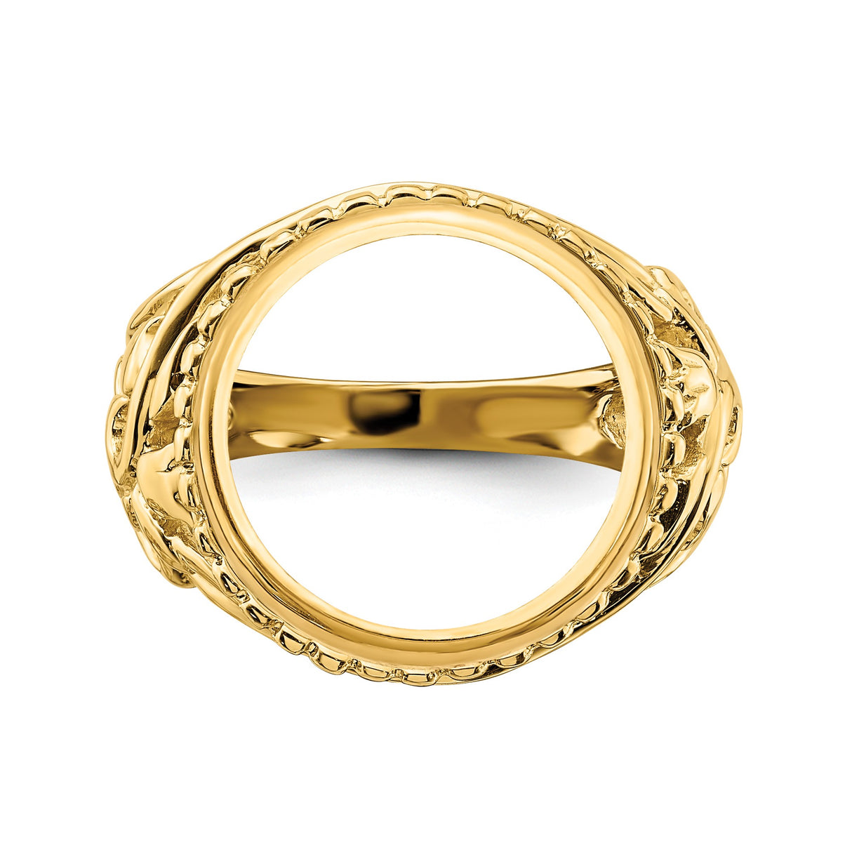 14 mm 14k Yellow Gold coin bezel ring for Australian $5 Kangaroo — additional image