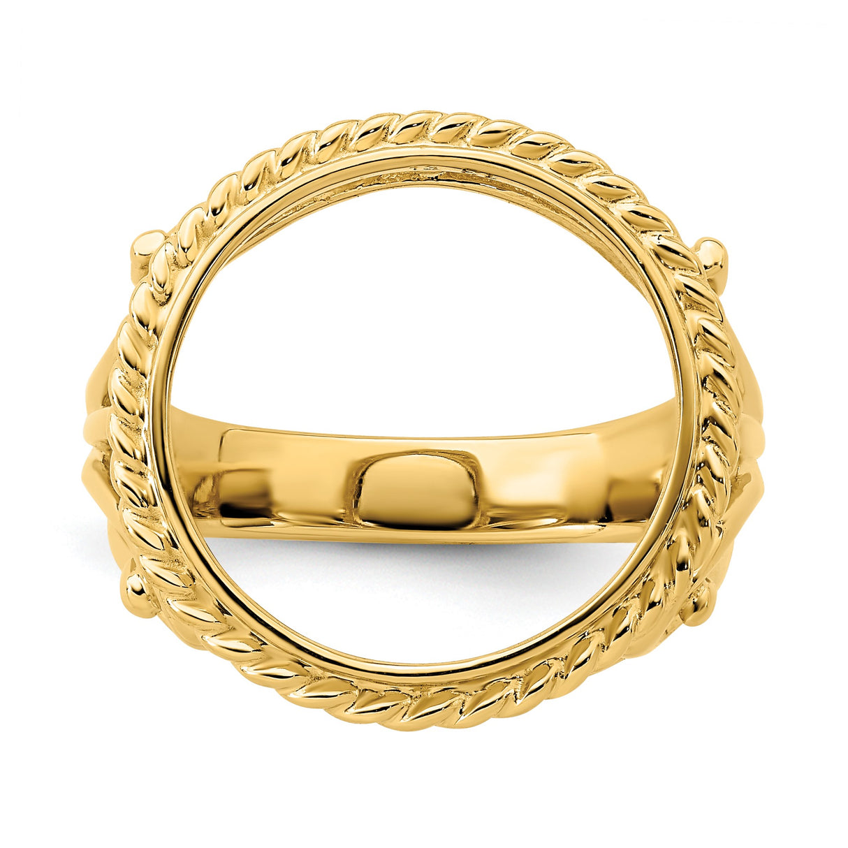 14 mm 14k Yellow Gold coin bezel ring for Australian $5 Kangaroo — additional image