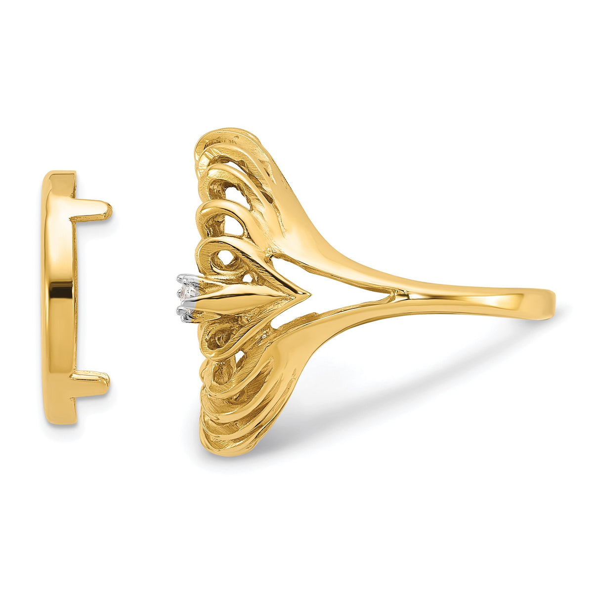 14 mm 14k Yellow Gold coin bezel ring for Australian $5 Kangaroo — additional image