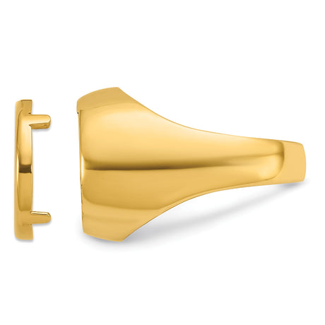 14 mm 14k Yellow Gold coin bezel ring for Australian $5 Kangaroo — additional image