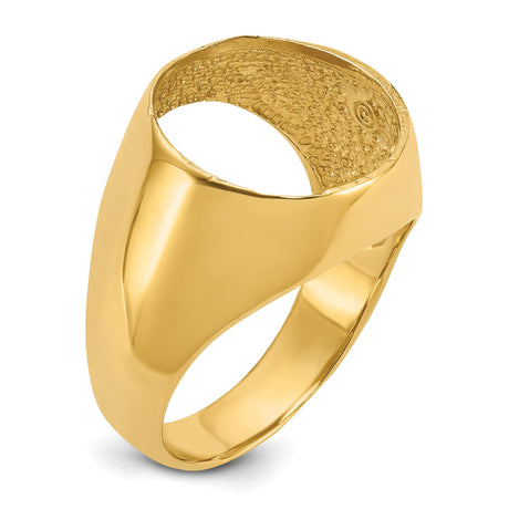 14 mm 14k Yellow Gold coin bezel ring for Australian $5 Kangaroo — additional image