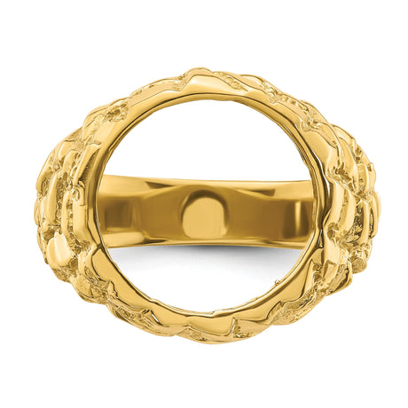 14 mm 14k Yellow Gold coin bezel ring for Australian $5 Kangaroo — additional image