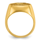 14 mm 14k Yellow Gold coin bezel ring for Australian $5 Kangaroo — alternate view