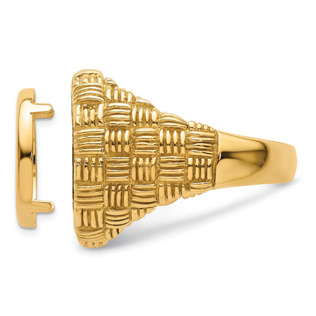 14 mm 14k Yellow Gold coin bezel ring for Australian $5 Kangaroo — additional image