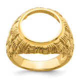 14 mm 14k Yellow Gold coin bezel ring for Australian $5 Kangaroo — additional image