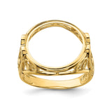 14 mm 14k Yellow Gold coin bezel ring for Australian $5 Kangaroo — additional image