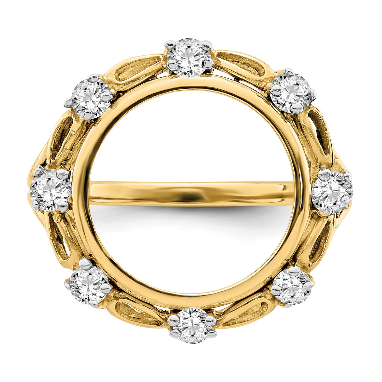 14 mm 14k Yellow Gold coin bezel ring for Australian $5 Kangaroo — additional image