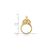 14 mm 14k Yellow Gold coin bezel for Australian $5 Lunar — size reference (ruler)
