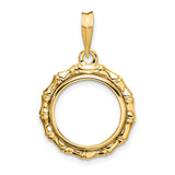 14 mm 14k Yellow Gold coin bezel for Australian $5 Lunar