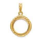 14 mm 14k Yellow Gold coin bezel for Australian $5 Lunar