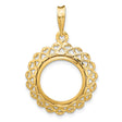 14 mm 14k Yellow Gold coin bezel for Australian $5 Lunar