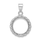 14 mm 14k White Gold coin bezel for Australian $5 Lunar