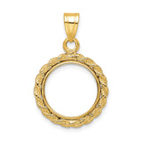 14 mm 14k Yellow Gold coin bezel for Australian $5 Lunar