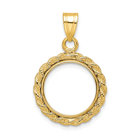 14 mm 14k Yellow Gold coin bezel for Australian $5 Lunar