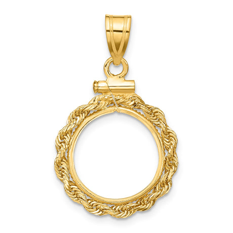 14 mm 10k Yellow Gold coin bezel for Australian $5 Lunar