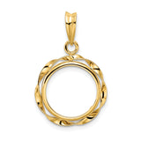 14 mm 14k Yellow Gold coin bezel for Australian $5 Lunar