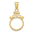 14 mm 14k Yellow Gold coin bezel for Australian $5 Lunar