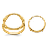 14 mm 14k Yellow Gold coin bezel ring for Australian $5 Lunar