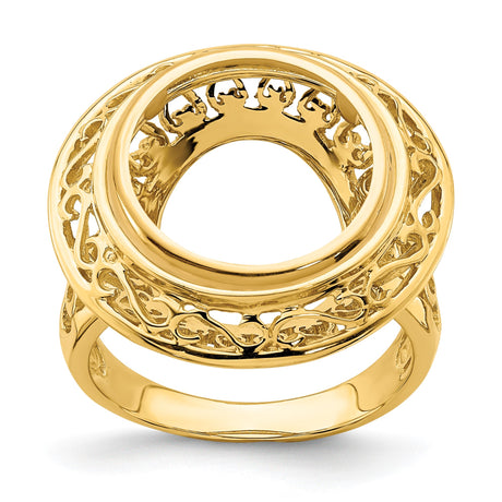 14 mm 14k Yellow Gold coin bezel ring for Australian $5 Lunar — additional image