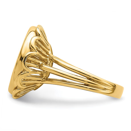 14 mm 14k Yellow Gold coin bezel ring for Australian $5 Lunar — additional image