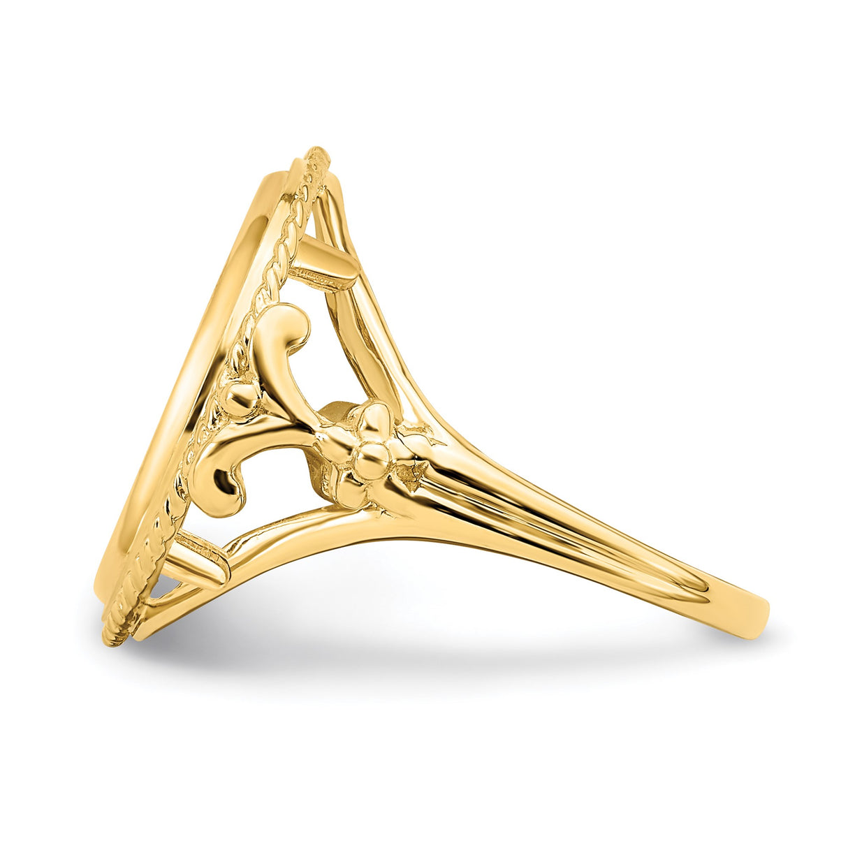 14 mm 14k Yellow Gold coin bezel ring for Australian $5 Lunar — additional image