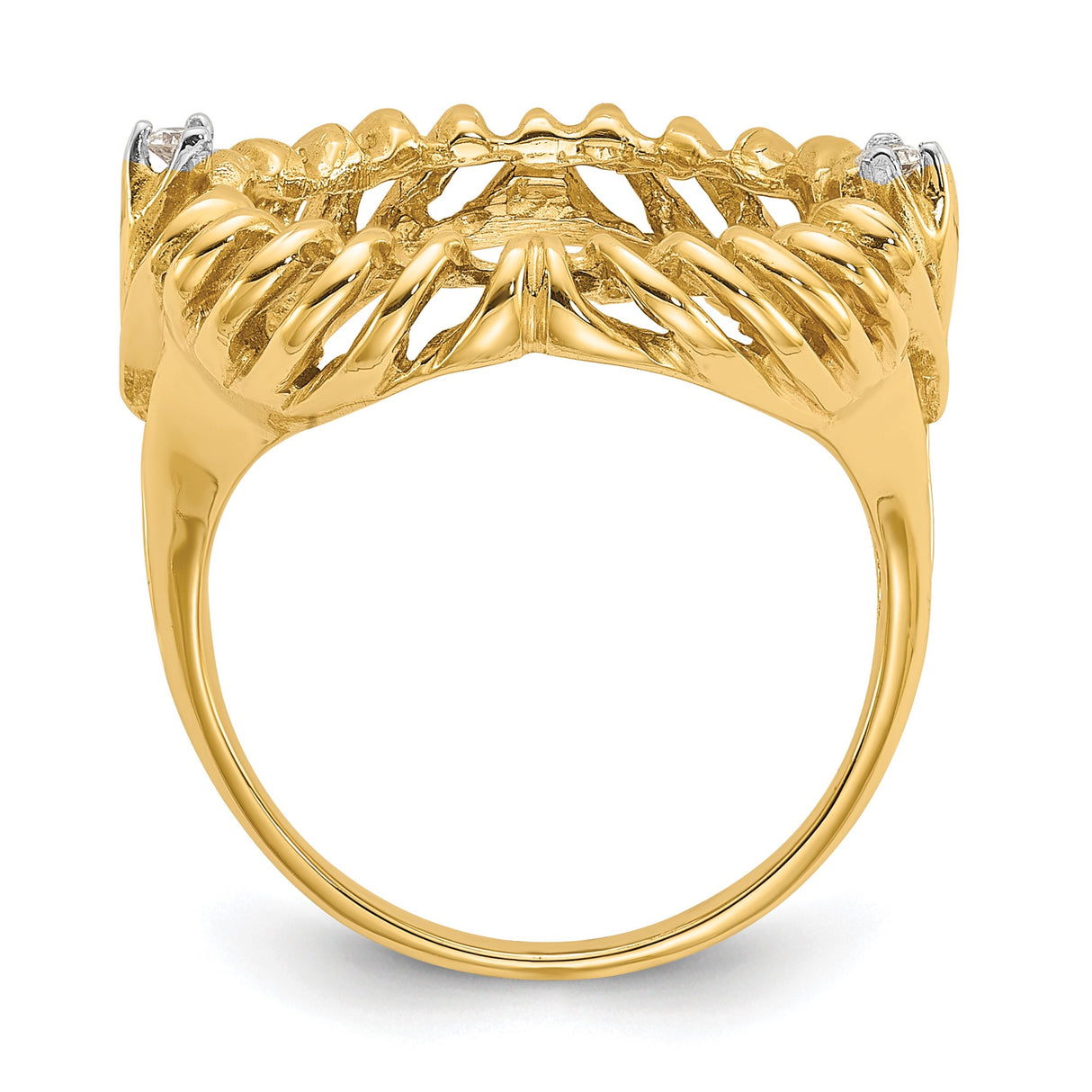 14 mm 14k Yellow Gold coin bezel ring for Australian $5 Lunar — alternate view