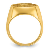 14 mm 14k Yellow Gold coin bezel ring for Australian $5 Lunar — alternate view