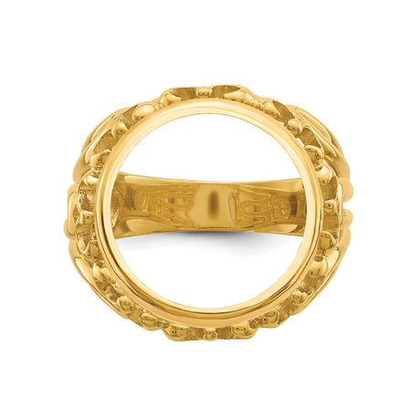 14 mm 14k Yellow Gold coin bezel ring for Australian $5 Lunar — additional image