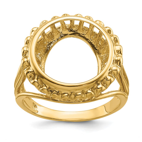 14 mm 14k Yellow Gold coin bezel ring for Australian $5 Lunar — additional image