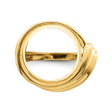 14 mm 14k Yellow Gold coin bezel ring for Australian $5 Lunar — additional image